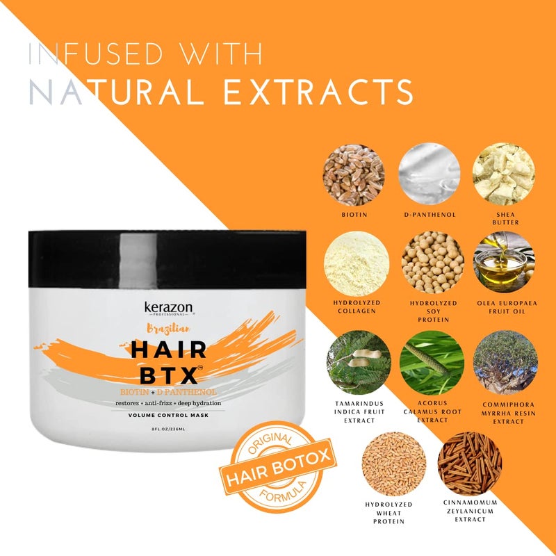 Kerazon Professional علاج كيرازون البرازيلي BTX لجميع أنواع الشعر + مجموعة شامبو وبلسم خالية من الكبريتات والصوديوم - Image 4