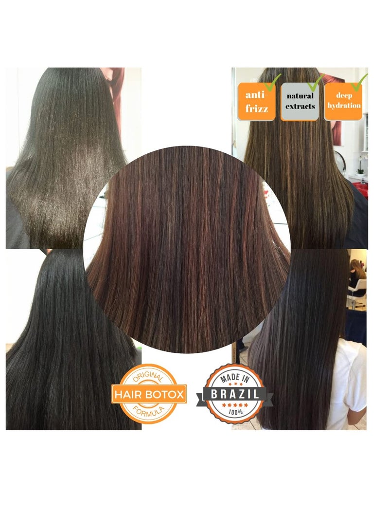 KERAZON Brazilian Hair BTX Treatment For All Hair Types + Sulfate Free and Sodium Free Shampoo & Conditioner KIT  - Image 2