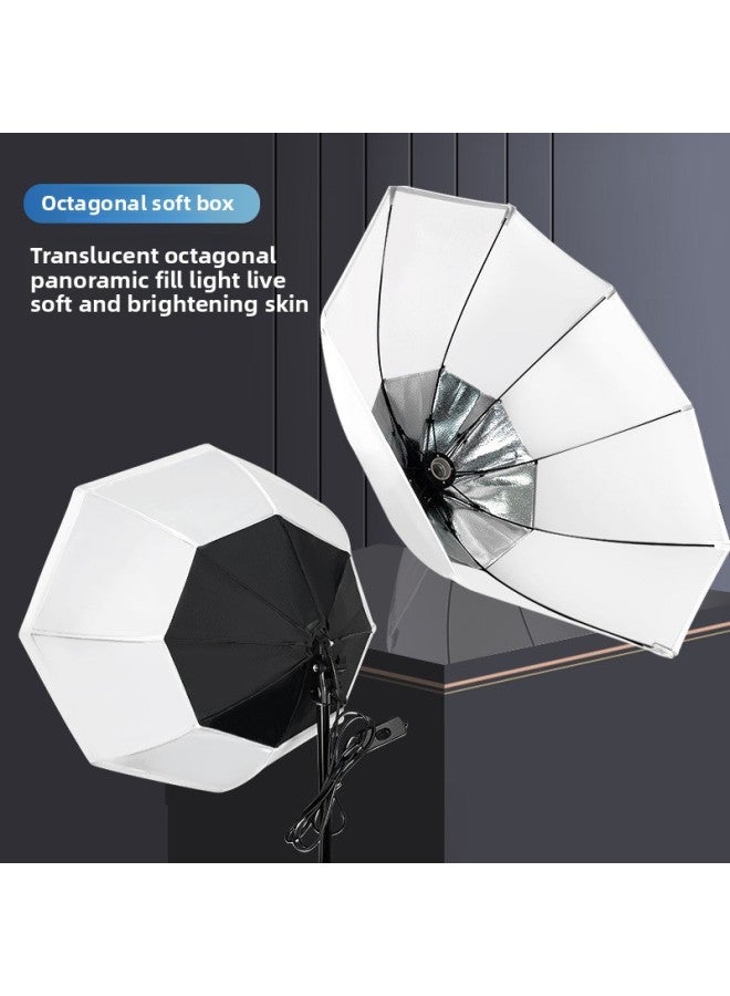 general 70cm Octagonal Soft Light Box Live Broadcast Beauty Special Photography Panoramic Fill Light Box Remote Control Three-color LED Photography Light-Specifications:70cm Octagonal Softbox Suit (155W Sin  - Image 3