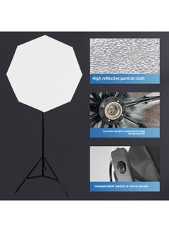 General 70cm Octagonal Soft Light Box Live Broadcast Beauty Special Photography Panoramic Fill Light Box Remote Control Three-color LED Photography Light-Specifications:70cm Octagonal Softbox Suit (155W Sin  - Image 4
