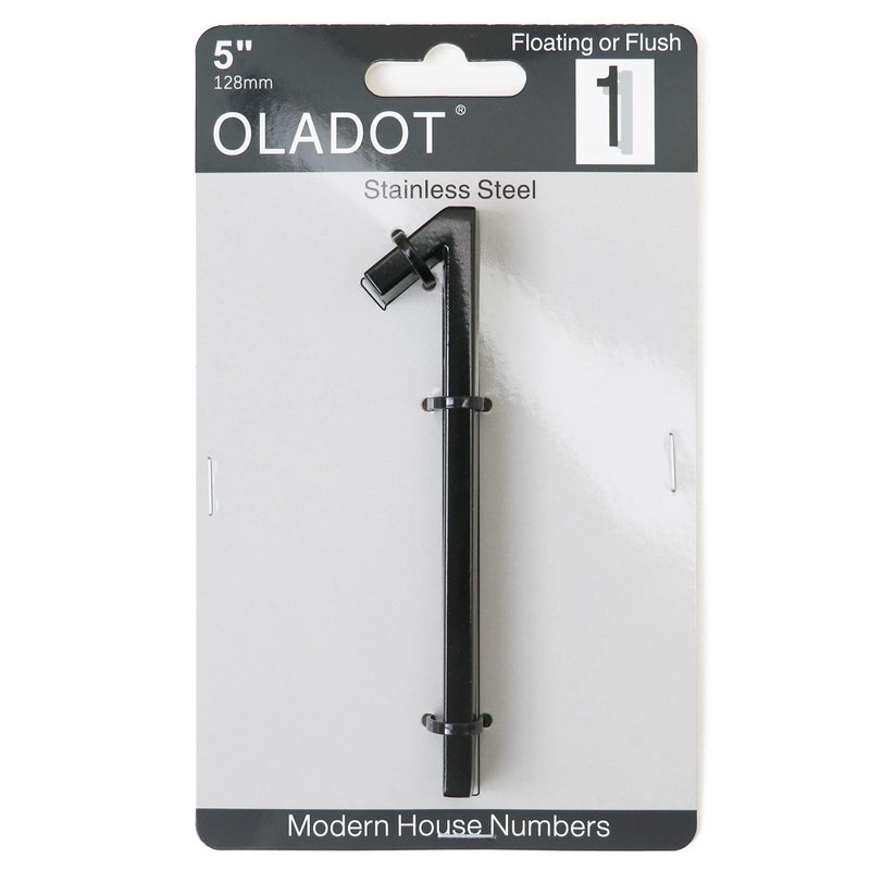 OLADOT 5" Stainless Steel Floating House Number, Metal Modern House Numbers, Garden Door Mailbox Decor Number with Nail Kit, Coated Black, 911 Visibility Signage (1) - Image 2
