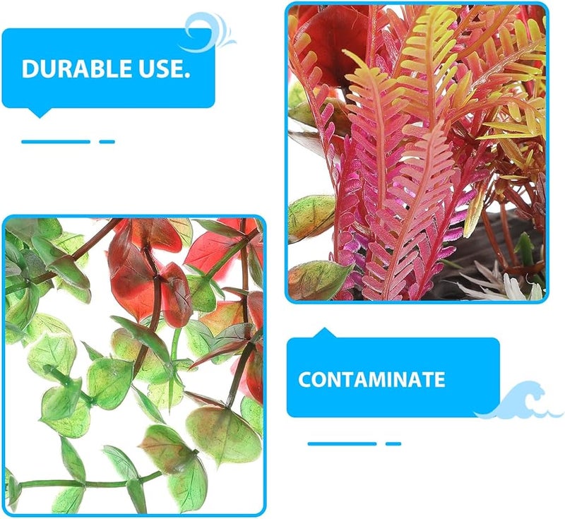 Tehaux Artificial Aquatic Plants 2Pcs Green Plastic Fish Tank Decor For Shelter - Image 4
