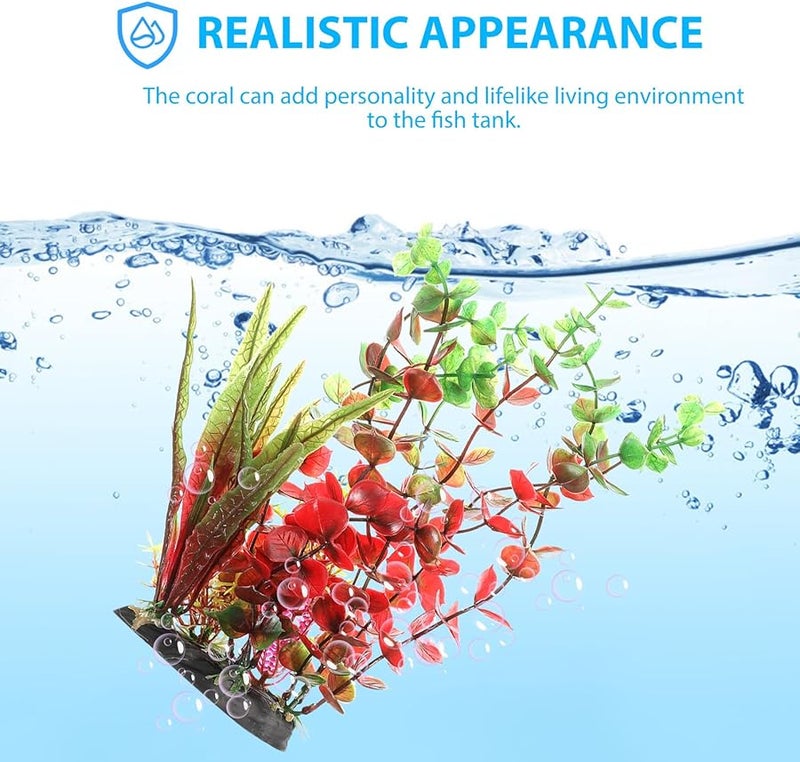 Tehaux Artificial Aquatic Plants 2Pcs Green Plastic Fish Tank Decor For Shelter - Image 5