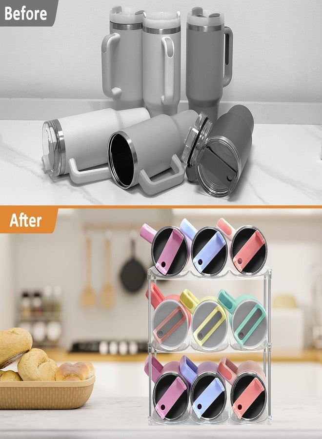 HOMECOR Water Bottle Organizer for Stanley 40 oz Tumbler - Large Stackable Water Bottle Holder for Cabinet, Pantry Kitchen Organizers and Storage for Stanley Cup Accessories, Tumbler Storage Organizer - Image 5