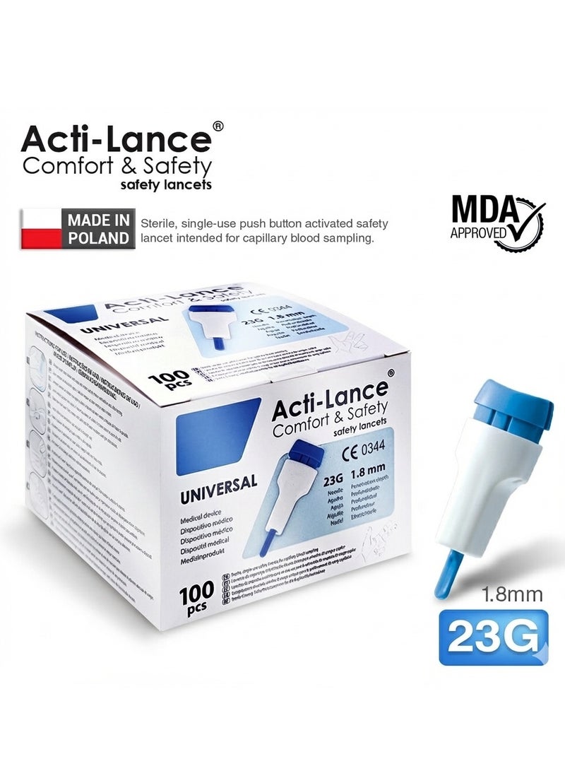 أكتي-لانس إبر وخز أكتي لانس Acti-Lance الاصلية مقاس23G | عبوة 100 قطعة صناعة أوروبية - للاستخدام الآمن لمرة واحدة - Image 1