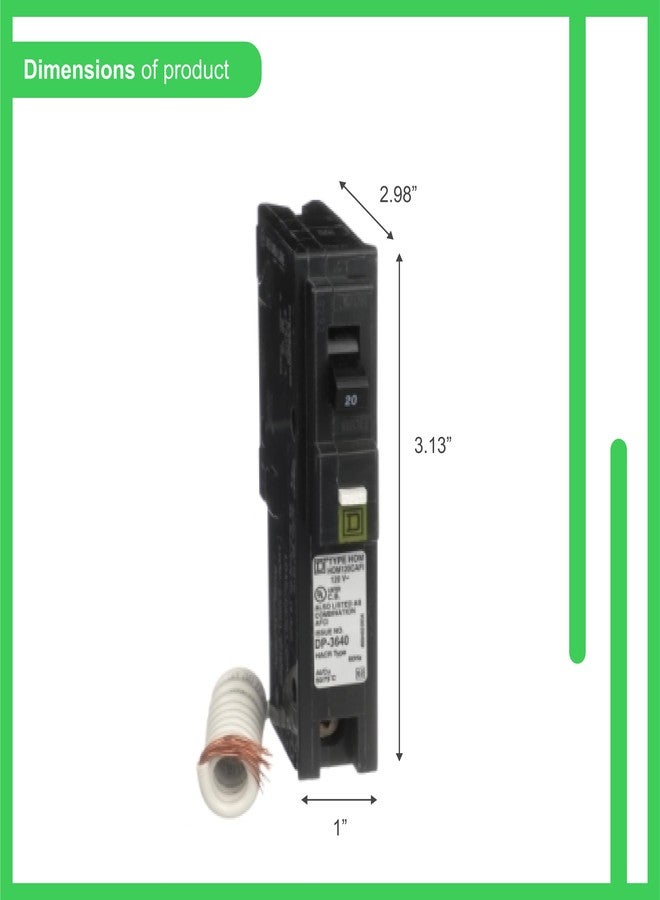 Schneider Electric Square D - HOM120CAFIC Homeline 20 Amp Single-Pole CAFCI Circuit Breaker - Image 4