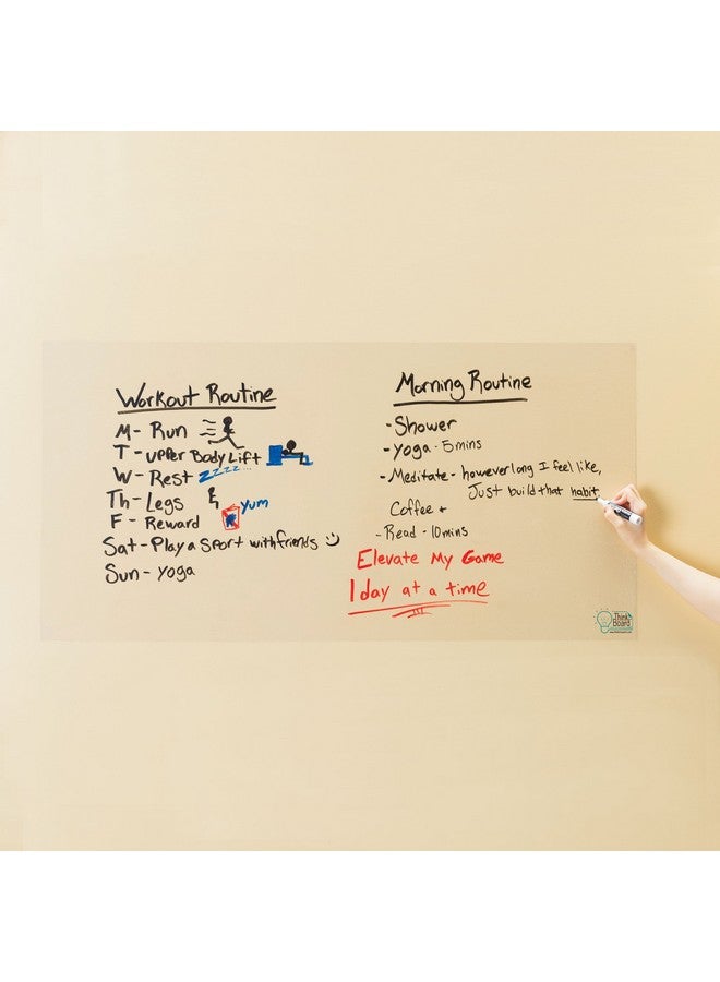 Think Board Clear Whiteboard Wall Sticker 2’x4’ - Self-Adhesive Transparent Peel & Stick Decal - Dry Erase Removable Message Board for Home, Office & Dorms - Great for Organizing & Brainstorming 24x48 - Image 1