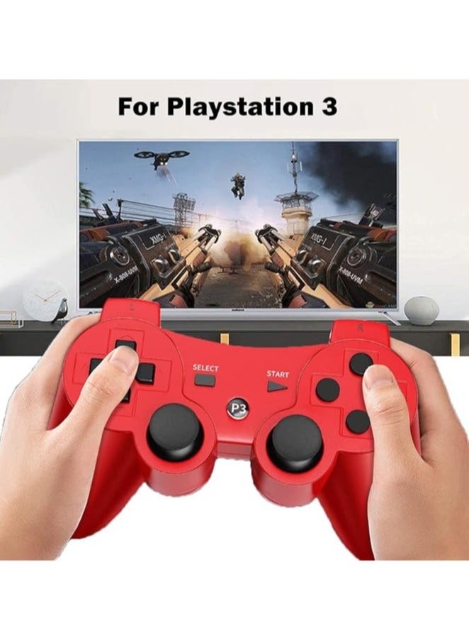 2 Wireless Controllers for PlayStation 3 with Charger Cord (Black + Red) - Image 2