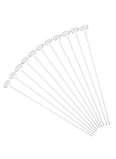Pllieay 50 Pieces Plastic White Balloon Sticks With Cups For Party, Valentine'S Day, Wedding, Anniversary Decoration  - Image 1
