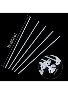 Pllieay 50 Pieces Plastic White Balloon Sticks With Cups For Party, Valentine'S Day, Wedding, Anniversary Decoration  - Image 3