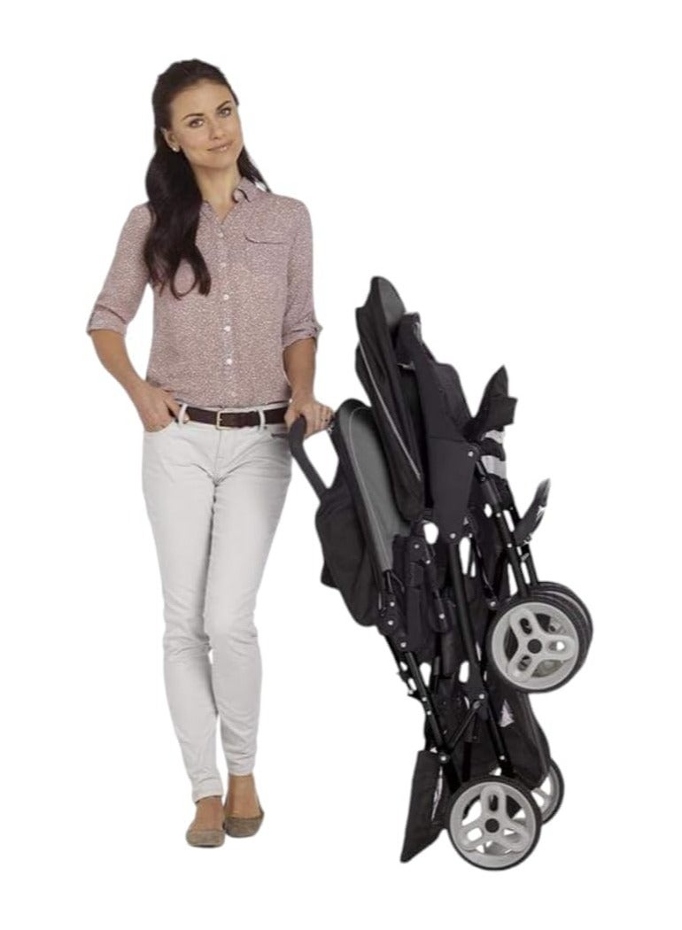 Twin baby Stroller with Canopy, Adjustable Seats, and Large Storage Basket,with food try DARK GREY - Image 5