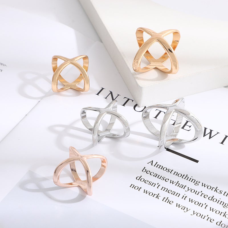 Korean Versatile Silk Scarf Buckle Rose Gold  - Image 5