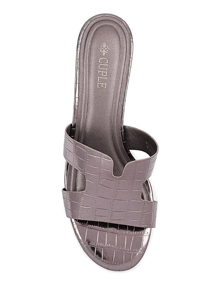 Cuple Maroon Cuple Cutout Strap Block Heel Sandals for Women | Best Price UAE