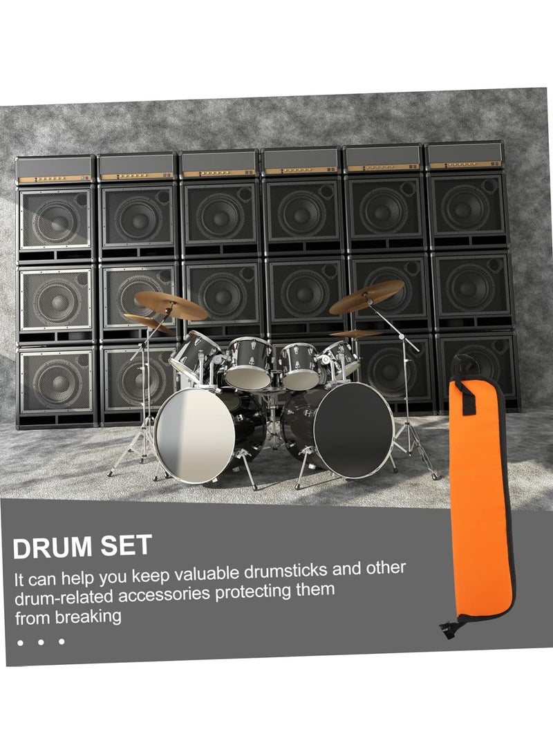 GGOOT Pack drum stick bag drumsticks holding bag percussion stick bag Essentials Stick Bag drumstick carry case handbag holder Drum Accessory Printable storage bag Oxford cloth Orange - Image 2