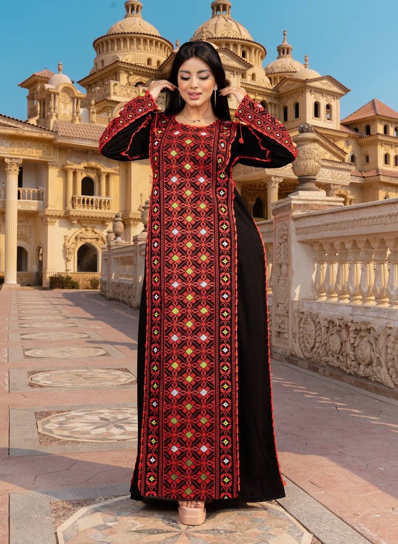 Brides Luxury embroidered jalabiya with an elegant traditional design A-468 - Image 1