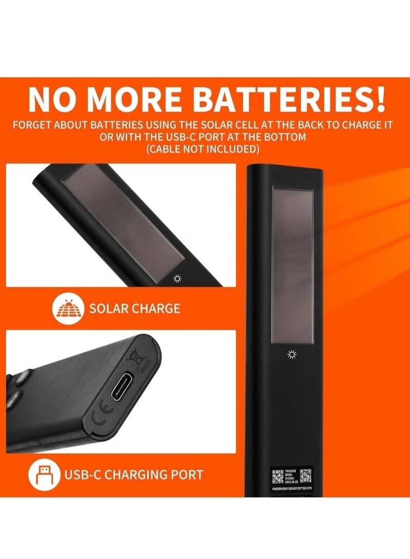 PopZa BN59-01385A Solar Voice Remote for Samsung Smart TVs – USB-C & Solar Rechargeable with Smart Voice Assistant – Compatible with 2021-2023 Neo QLED, The Frame, Crystal 4K & 8K UHD Series – Ergonomic Design (Black) - Image 4