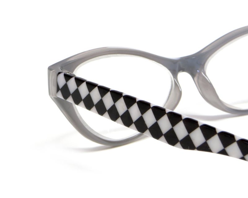 Calabria Emily Cateye Reading Glasses +0.50 Black White Checkers Women Stylish Fashion Eyeglasses Cat Eye Readers - Image 5