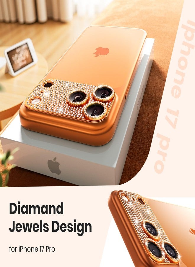 ويسكن واقي عدسة كاميرا WSKEN لهاتف iPhone 17 Pro بتصميم ماسي لامع - [غير قابل للسقوط بسهولة] [امتصاص قوي] ملحقات غطاء شاشة الكاميرا الخلفية من سبائك الألومنيوم المعدنية اللامعة، لون برتقالي كوني - Image 4