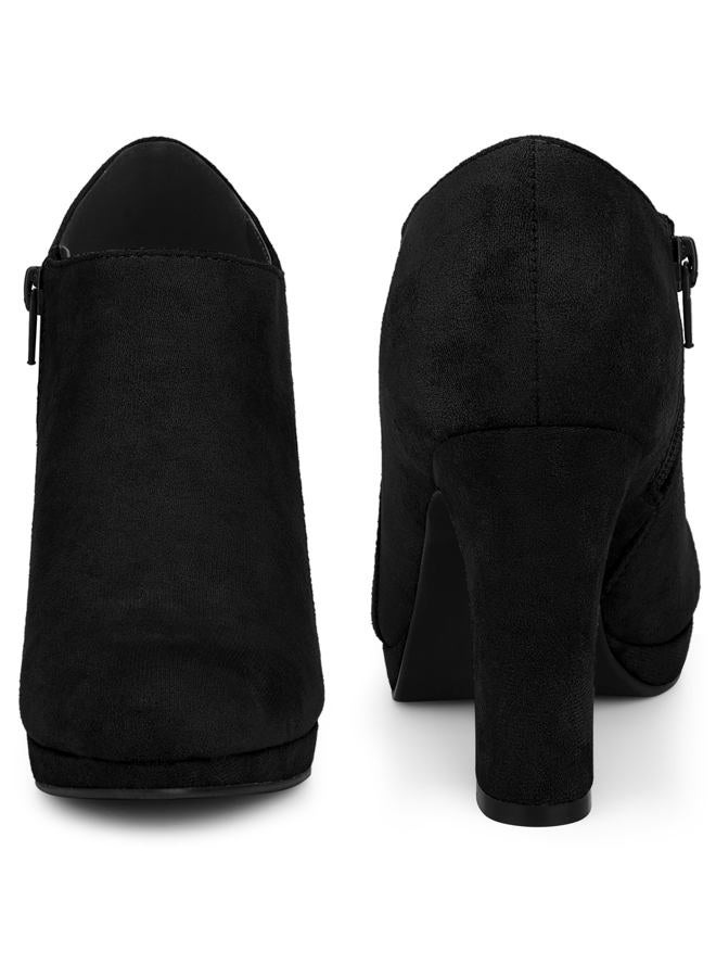 Perphy Round Toe Platform Block Heel Black Ankle Booties for Women 7.5 M US - Image 3