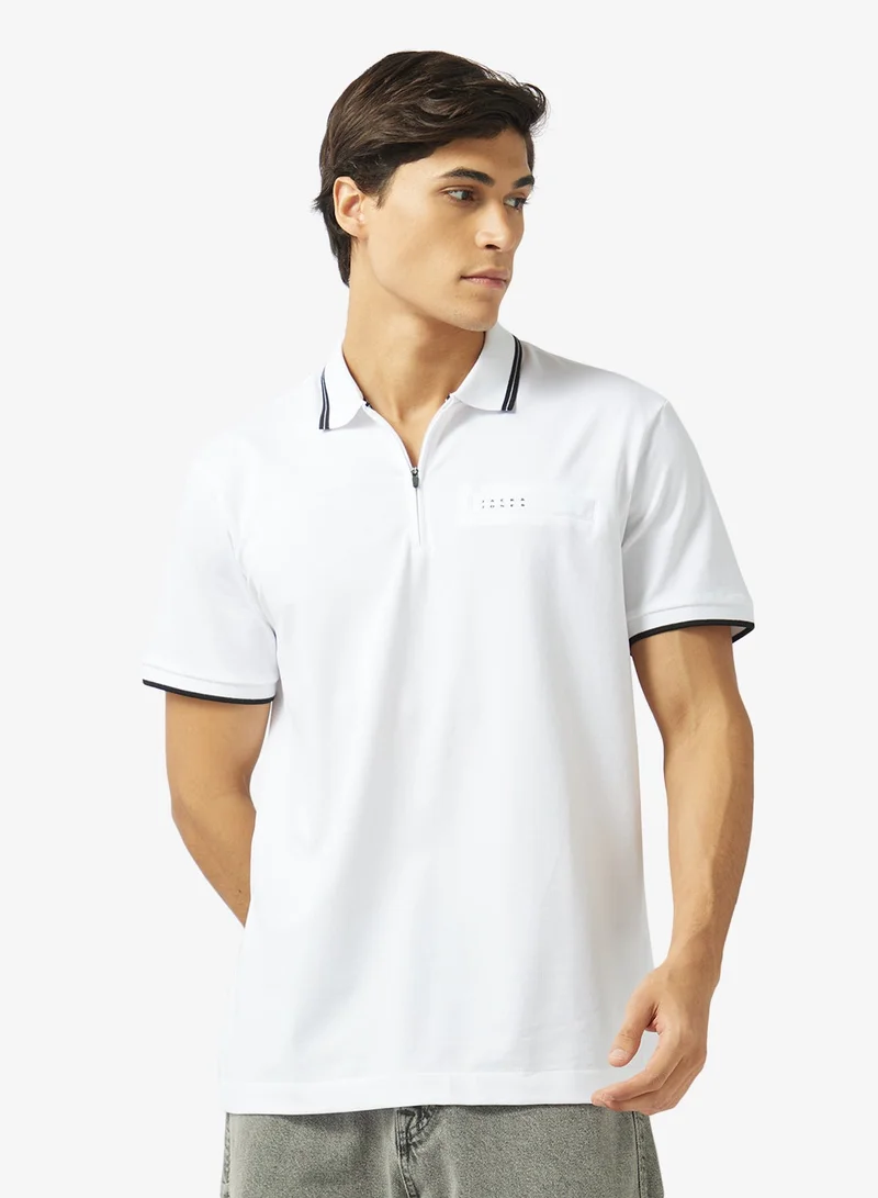 Logo Half Zip Polo