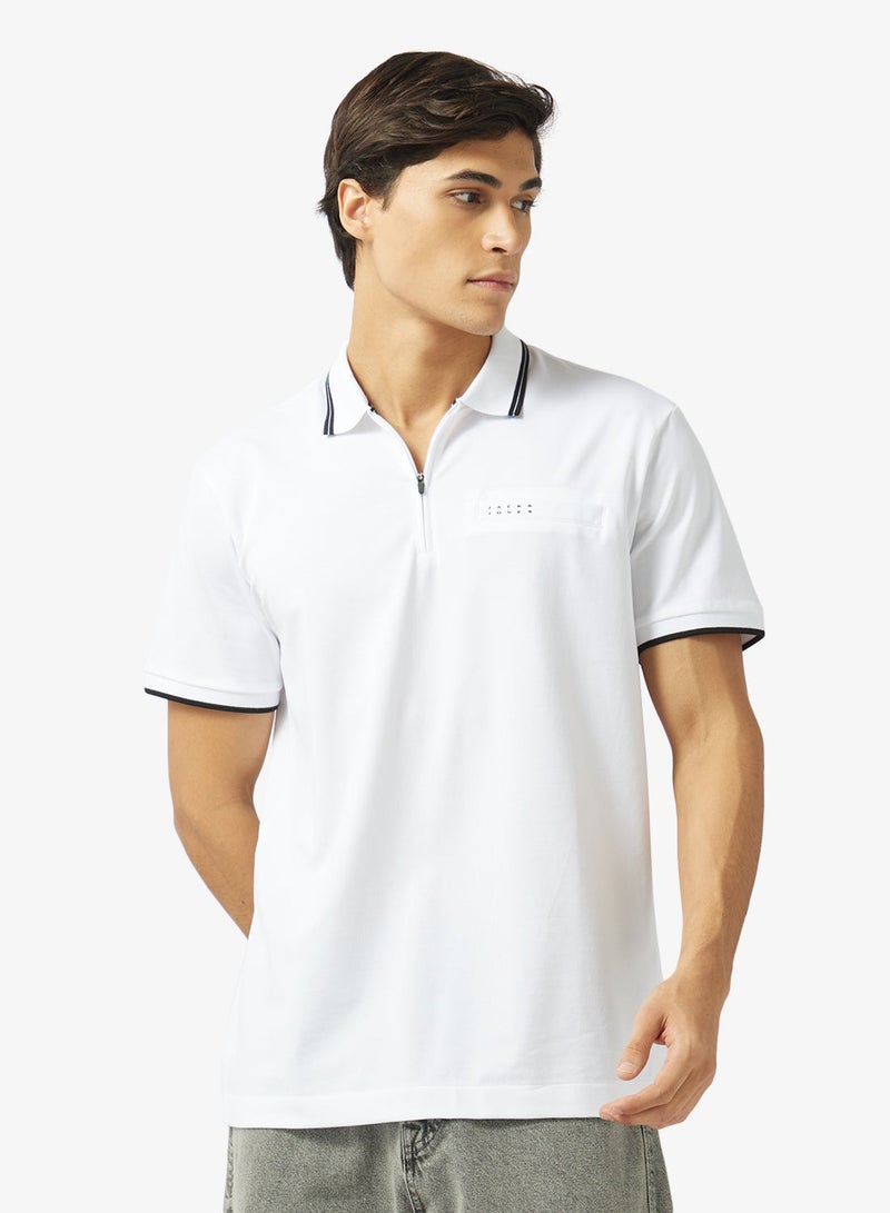 JACK & JONES Logo Half Zip Polo - Image 1