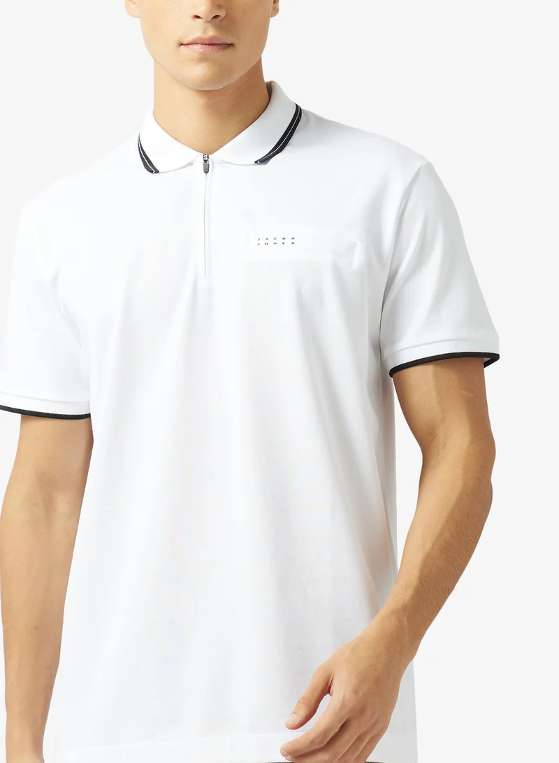 JACK & JONES  Logo Half Zip Polo for Men | Best Price UAE