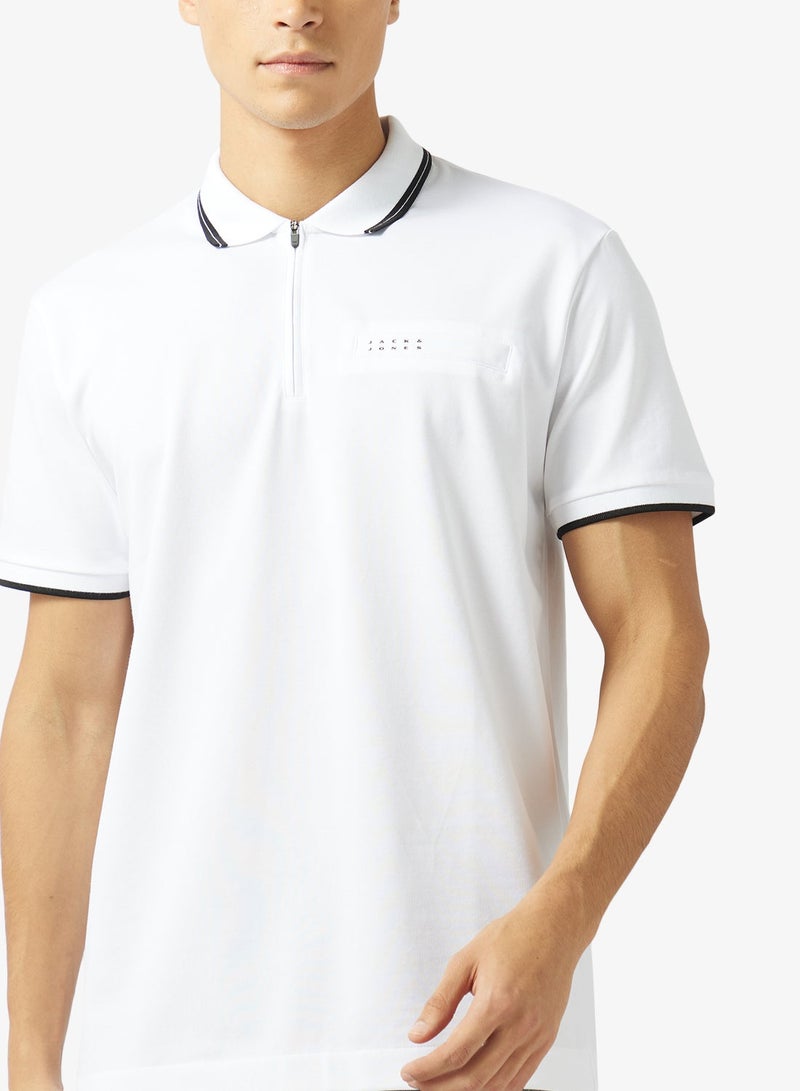 JACK & JONES Logo Half Zip Polo - Image 3