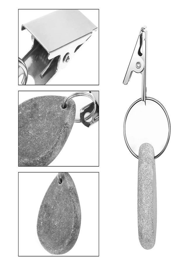 SteelFever 12Pcs Tablecloth Weights, Marble Teardrop Heavy Duty Tablecloth Pendants with Clip for Picnic Wedding Tables Decor (Grey-Drop) - Image 4