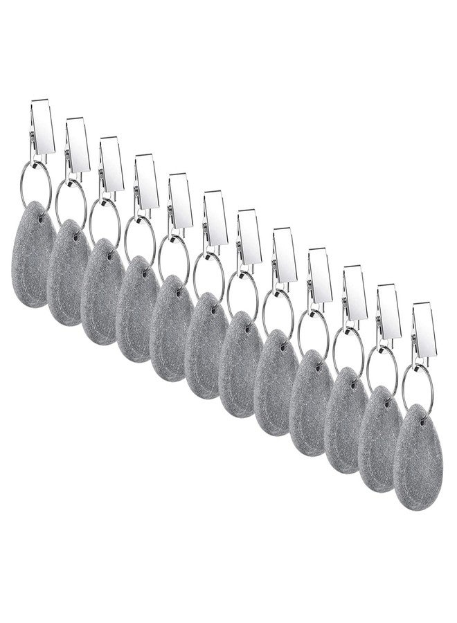 SteelFever 12Pcs Tablecloth Weights, Marble Teardrop Heavy Duty Tablecloth Pendants with Clip for Picnic Wedding Tables Decor (Grey-Drop) - Image 1