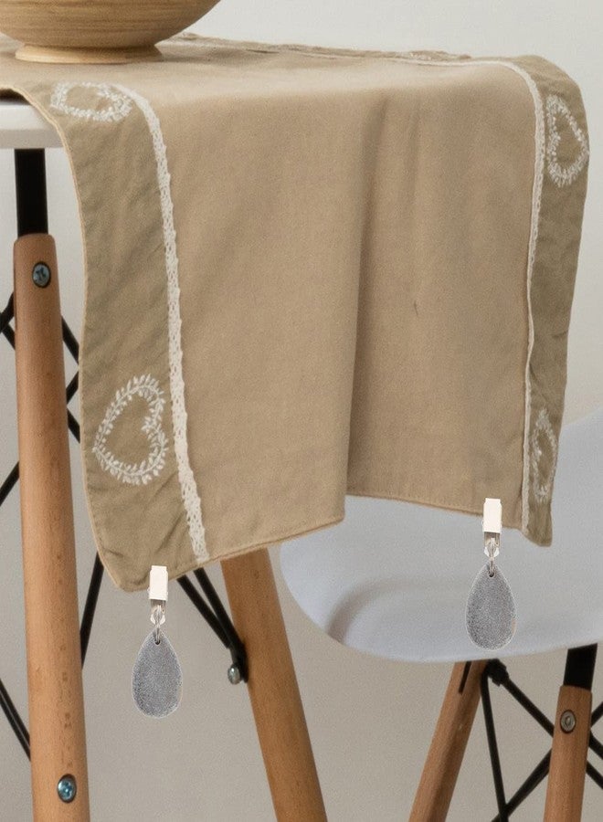 SteelFever 12Pcs Tablecloth Weights, Marble Teardrop Heavy Duty Tablecloth Pendants with Clip for Picnic Wedding Tables Decor (Grey-Drop) - Image 5