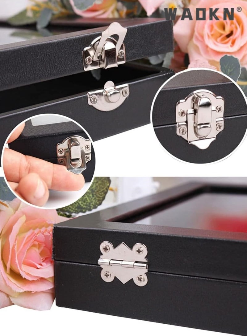 WAOKN Removable Jewelry Tray Showcase Display, Stackable for Earrings, Brooches, Buttons, Rings, and Necklaces, Elegant Black Velvet Organizer with 12 Grids, Ideal for Storage and Travel - Image 5