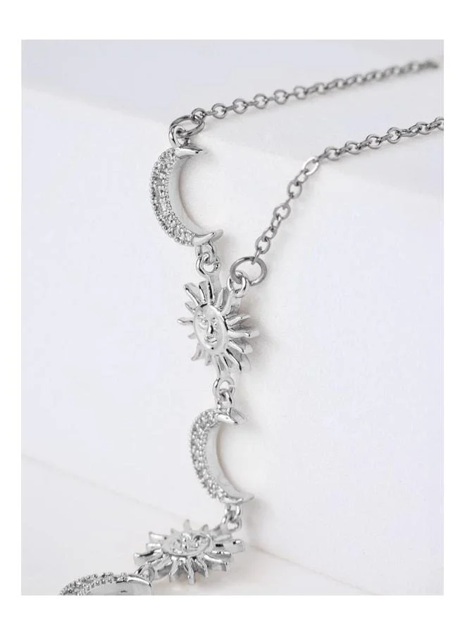 Jimmy Key  Silver Sun and Moon Model Y Necklace. for Women | Best Price UAE
