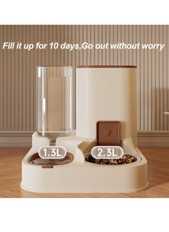 Vparty Gravity Cat Feeder and Water Dispenser, 2 in 1 Automatic Pet Waterer Detachable Ceramic Food Bowls Set Pet Food Storage for Small Dog Puppy Cat Kitten Pet Easy Clean  - Image 2