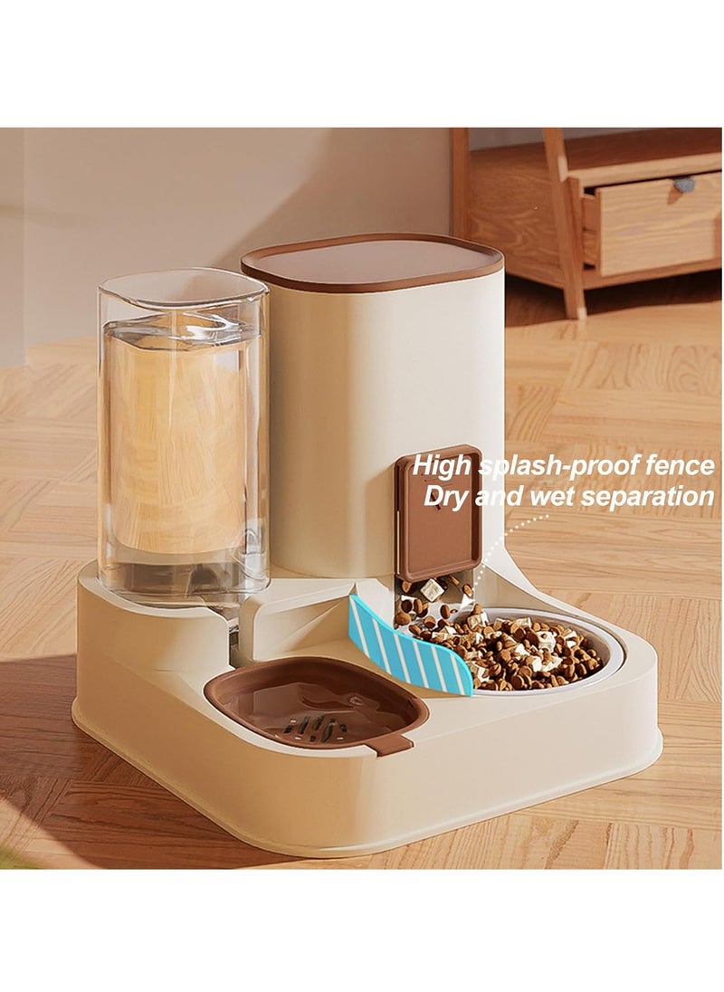 Vparty Gravity Cat Feeder and Water Dispenser, 2 in 1 Automatic Pet Waterer Detachable Ceramic Food Bowls Set Pet Food Storage for Small Dog Puppy Cat Kitten Pet Easy Clean  - Image 3