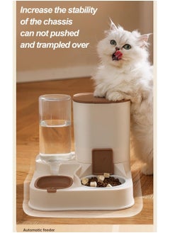 Vparty Gravity Cat Feeder and Water Dispenser, 2 in 1 Automatic Pet Waterer Detachable Ceramic Food Bowls Set Pet Food Storage for Small Dog Puppy Cat Kitten Pet Easy Clean  - Image 5