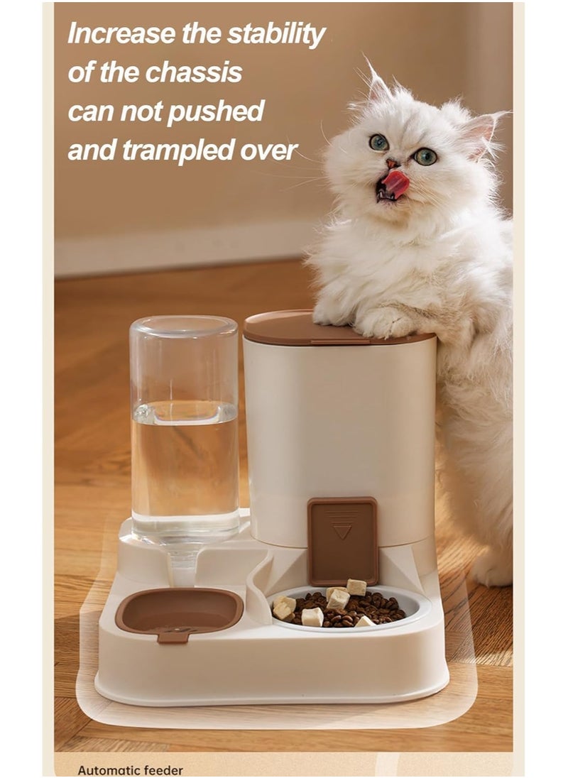 Vparty Gravity Cat Feeder and Water Dispenser, 2 in 1 Automatic Pet Waterer Detachable Ceramic Food Bowls Set Pet Food Storage for Small Dog Puppy Cat Kitten Pet Easy Clean  - Image 5