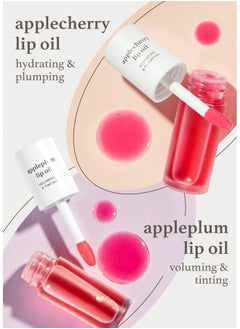 NOONI Korean Vegan Appleseed Lip Oil Set - Applecherry & Appleplum | Long-Lasting, Moisturizing, Plumping, Revitalizing for Dry Lips, Waterproof, No Peel Off, 0.12 FL Oz x 2ea  - Image 3