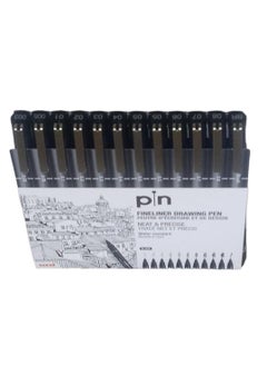 Uni 12-Piece Fineliner Drawing  Pen Set Black  - Image 3