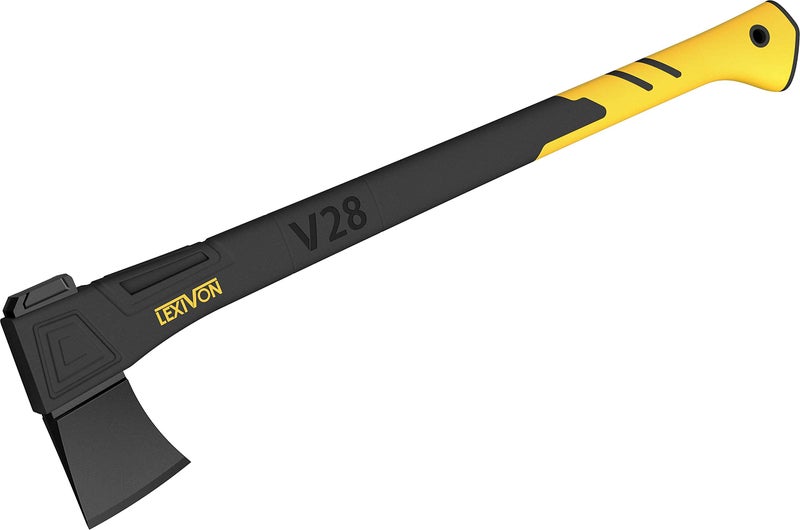 LEXIVON V28 Chopping Axe, 28-Inch Lightweight Fiber-Glass Composite Handle & Ergonomic TPR Grip | Protective Carrying Sheath Included (LX-V28) - Image 1