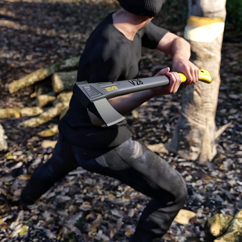 LEXIVON V28 Chopping Axe, 28-Inch Lightweight Fiber-Glass Composite Handle & Ergonomic TPR Grip | Protective Carrying Sheath Included (LX-V28) - Image 3