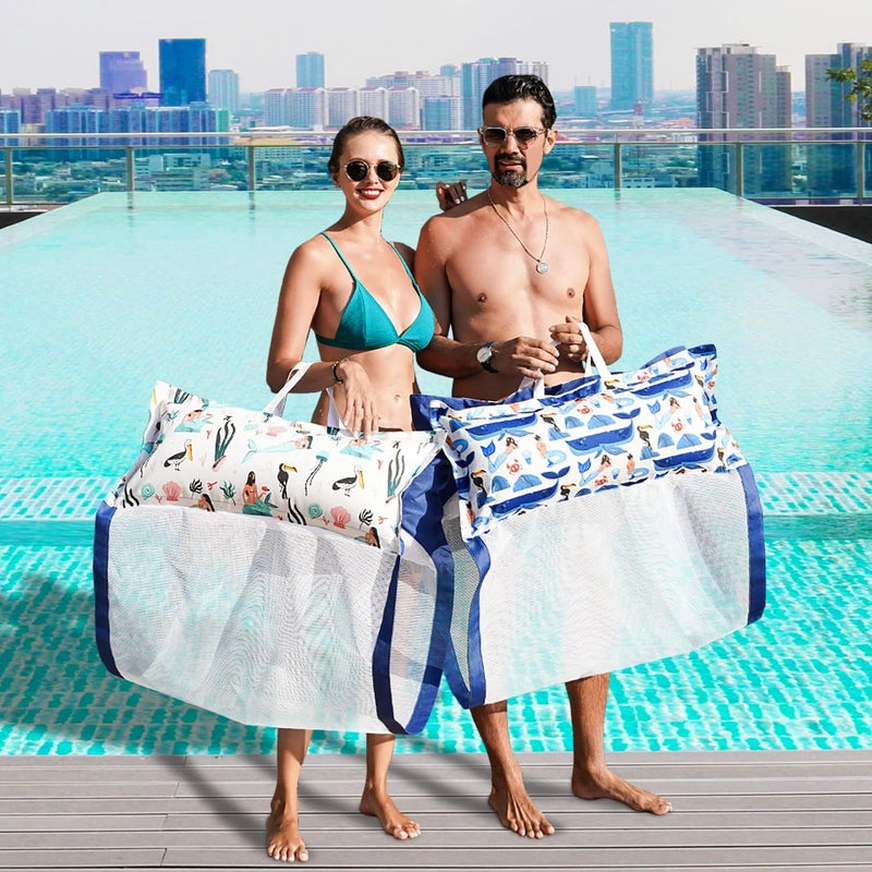 FindUWill 2-Pack Fabric Pool Floats, Inflatable Water Hammocks, XL Large Pool Float Lounger Chair for Adult - Image 5