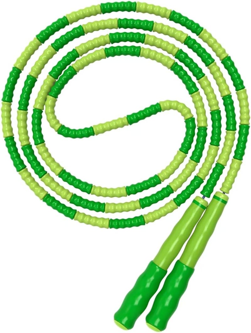Leeboom Jump Rope, Adjustable Length Tangle-Free Segmented Soft Beaded Skipping Rope, Fitness Jump Rope for Kids, Man, and Women Weight Loss 9.2 Feet - Image 1