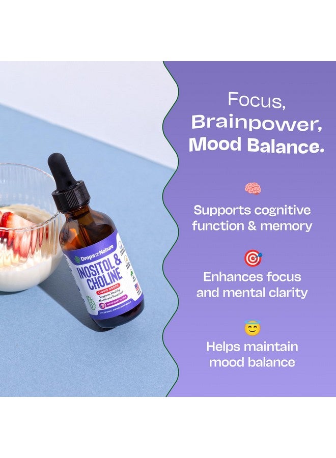 Drops of Nature Inositol & Choline Liquid Drops - Vegan, Non-GMO, Easy-to-Take - Enhanced Absorption Inositol Supplement - Prenatal Vitamins for Women - Supports Cellular Health & Overall Wellness (Mixed Berry, 60ml) - Image 4