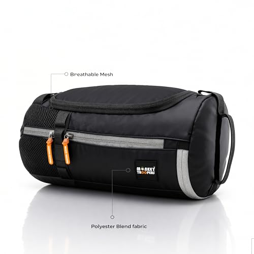 MONKEY TROOPERS Pumppack Gym Duffle - Water-Resistant, Travel/Gym, Quick Access & Zippered Pockets, 30L Capacity (Black) - Image 2