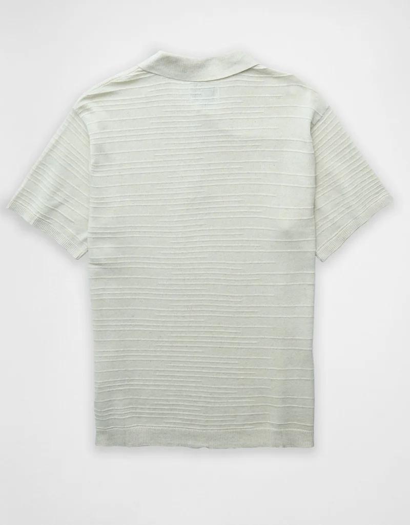 American Eagle AE Linen-Blend Sweater Polo Shirt
