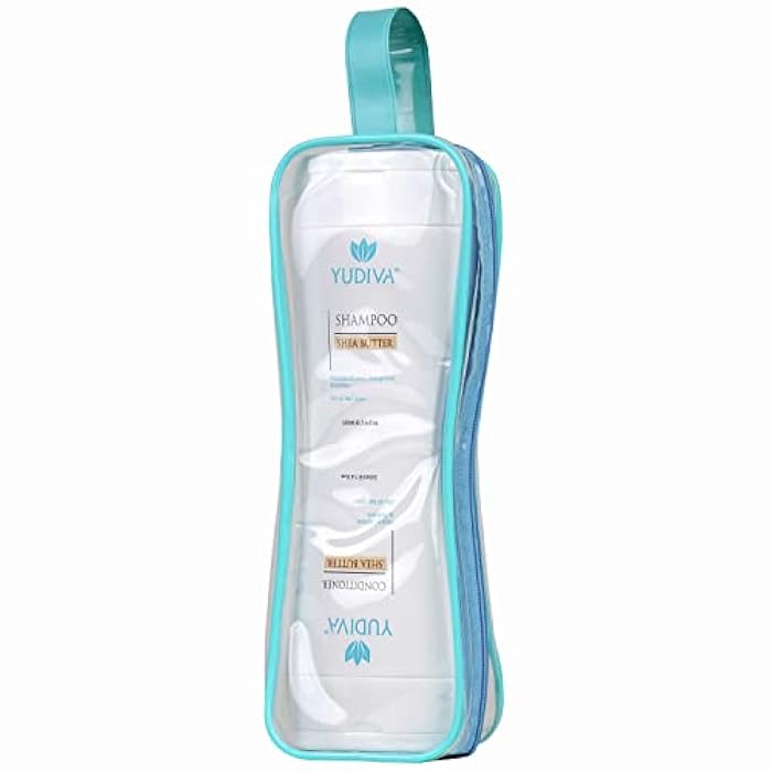 YUDIVA 2 Products in 1 Bottle, Shea Butter Shampoo & Conditioner Set, with travel bag, fits all hair types, 15.2 Fl oz - Image 1