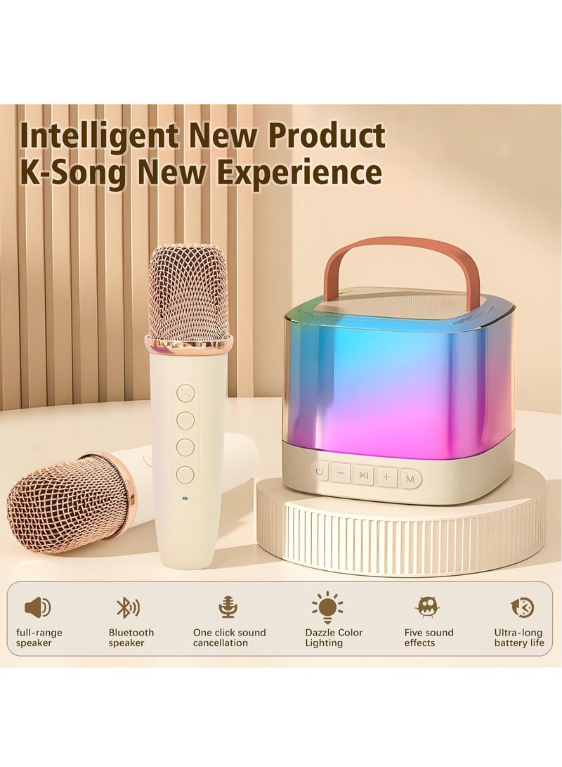 FlashHawk Mini Karaoke Machine - Bluetooth Karaoke Machine for Kids and Adults, Portable Karaoke Machine with 2 Wireless Microphones and Lights, Birthday Gifts Toys for Girls and Boys Family Party - Image 2