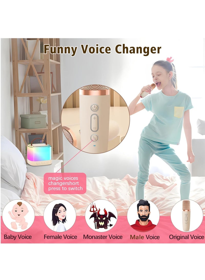 FlashHawk Mini Karaoke Machine - Bluetooth Karaoke Machine for Kids and Adults, Portable Karaoke Machine with 2 Wireless Microphones and Lights, Birthday Gifts Toys for Girls and Boys Family Party - Image 5