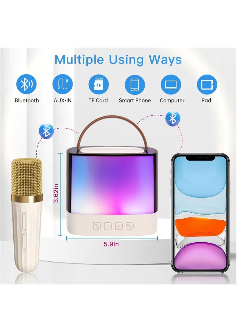 FlashHawk Mini Karaoke Machine - Bluetooth Karaoke Machine for Kids and Adults, Portable Karaoke Machine with 2 Wireless Microphones and Lights, Birthday Gifts Toys for Girls and Boys Family Party - Image 3