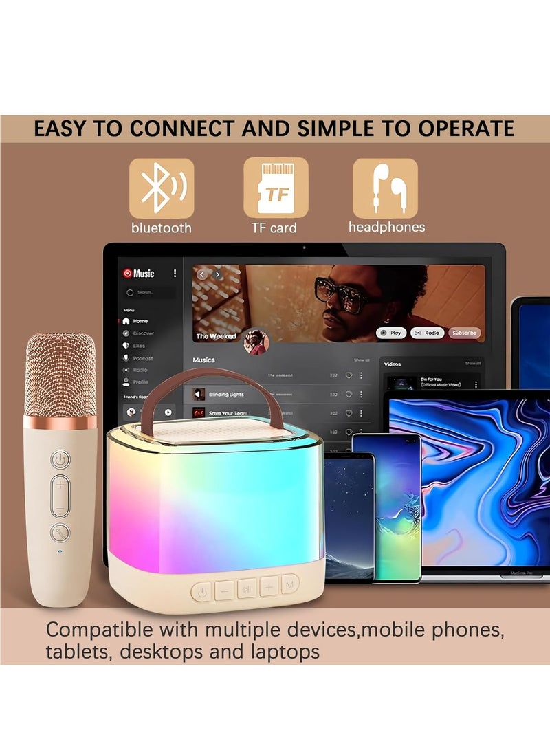 FlashHawk Mini Karaoke Machine - Bluetooth Karaoke Machine for Kids and Adults, Portable Karaoke Machine with 2 Wireless Microphones and Lights, Birthday Gifts Toys for Girls and Boys Family Party - Image 4